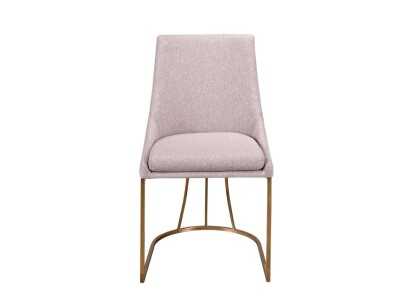 Silla tapizada con base de acero inoxidable oro rosa - ARAN Silla tapizada con base de acero inoxidable oro rosa - ARAN