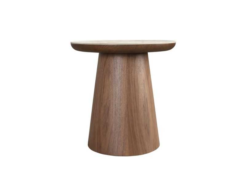 Round wooden corner table with porcelain marble top - AAL
