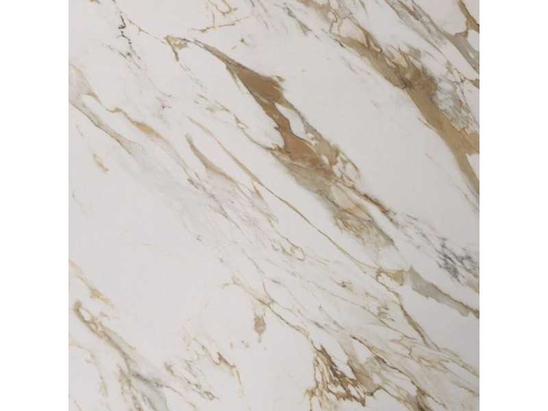 Table basse en placage de noyer avec plateau ovale en marbre porcelaine - AAL