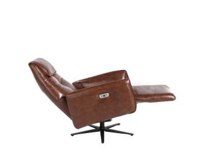Sillón giratorio con doble mecanismo relax tapizado en piel genuina - PIETRO Sillón giratorio con doble mecanismo relax tapizado en piel genuina - PIETRO