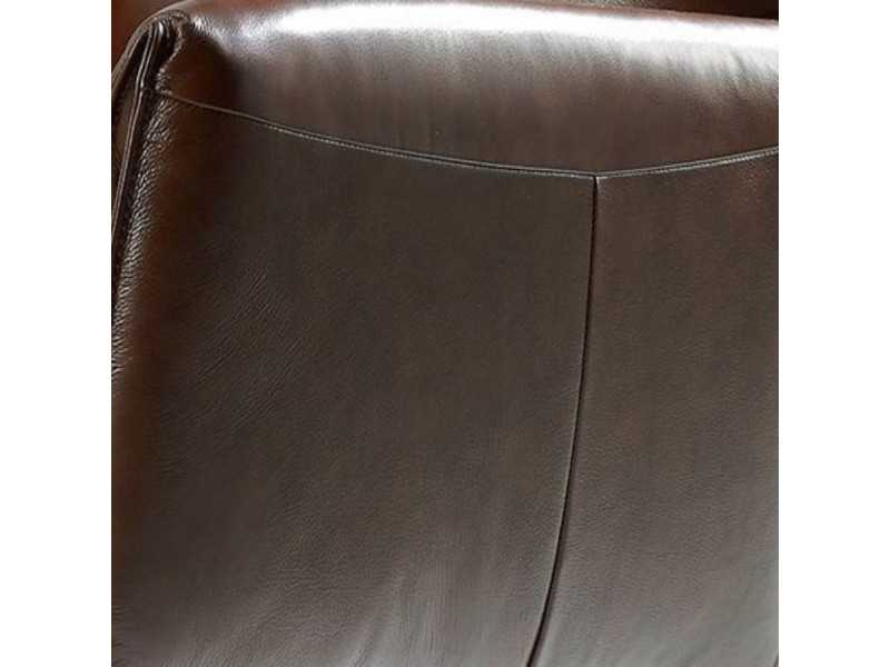 Sillón giratorio con doble mecanismo relax tapizado en piel genuina - PIETRO
