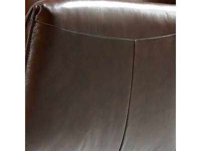 Swivel armchair with double relaxation mechanism upholstered in genuine leather - PIETRO Swivel armchair with double relaxation mechanism upholstered in genuine leather - PIETRO