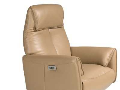 Fauteuil pivotant avec double mécanisme de relaxation tapissé de cuir véritable - PIETRO ARENA