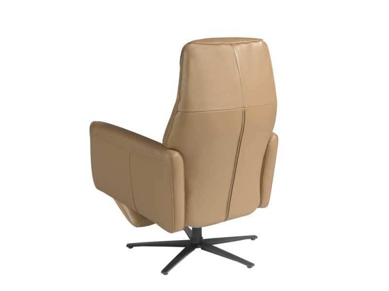 Fauteuil pivotant avec double mécanisme de relaxation tapissé de cuir véritable - PIETRO ARENA