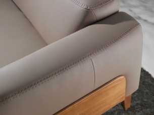 Canapé design tapissé en cuir véritable avec piètement en bois - VERDI VISÓN 2 2