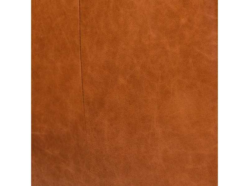 Fauteuil design en cuir véritable avec piètement en bois - CLARA