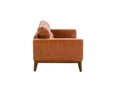 Canapé design en cuir véritable avec piètement en bois - CLARA 2 Canapé design en cuir véritable avec piètement en bois - CLARA 2