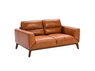 Sofá de diseño tapizado en piel genuina con base de madera - CLARA 2 Sofá de diseño tapizado en piel genuina con base de madera - CLARA 2