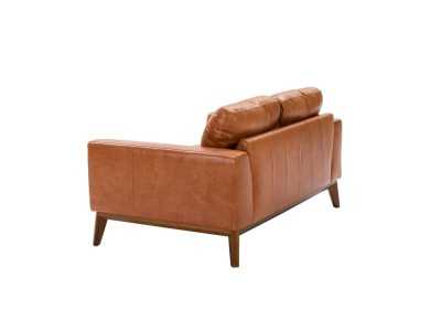 Canapé design en cuir véritable avec piètement en bois - CLARA 2 Canapé design en cuir véritable avec piètement en bois - CLARA 2