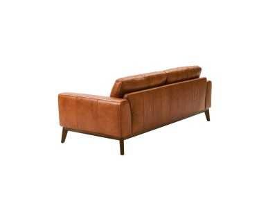 Sofá de diseño tapizado en piel genuina con base de madera - CLARA 3 Sofá de diseño tapizado en piel genuina con base de madera - CLARA 3