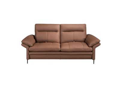 2-seater sofa upholstered in genuine leather with stainless steel legs - ABERDY 2