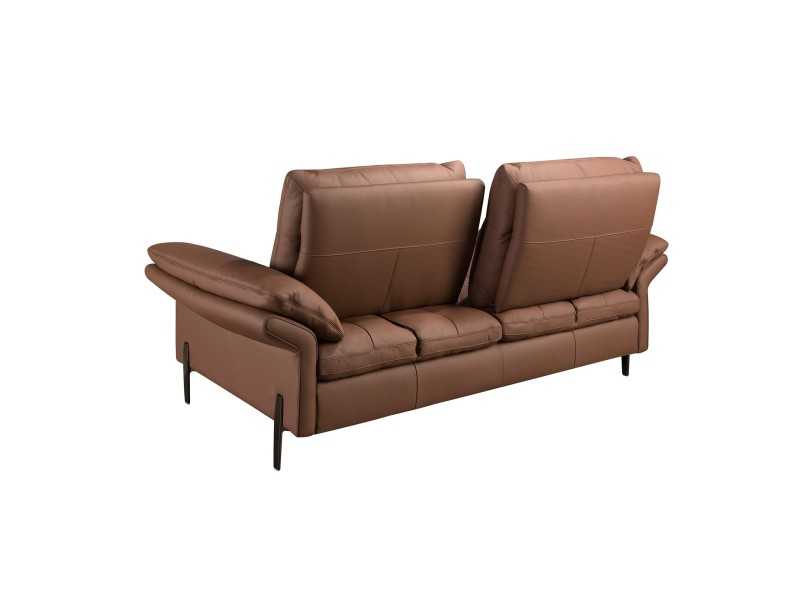 2-seater sofa upholstered in genuine leather with stainless steel legs - ABERDY 2