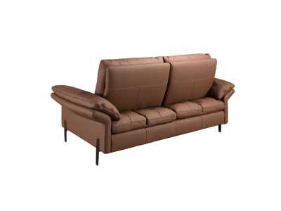 2-seater sofa upholstered in genuine leather with stainless steel legs - ABERDY 2