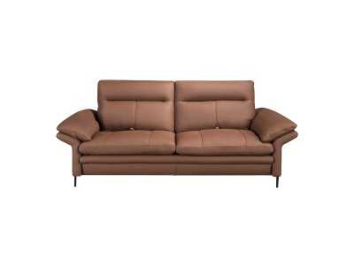 3-seater sofa upholstered in genuine leather with stainless steel legs - ABERDY 3