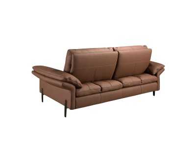 3-seater sofa upholstered in genuine leather with stainless steel legs - ABERDY 3