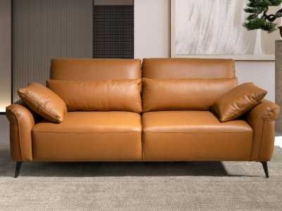 Modern design 2-seater sofa upholstered in genuine leather - AMAYA 2