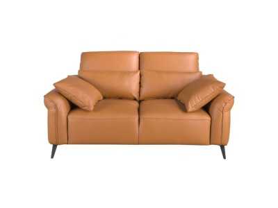 Modern design 2-seater sofa upholstered in genuine leather - AMAYA 2