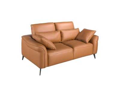 Modern design 2-seater sofa upholstered in genuine leather - AMAYA 2