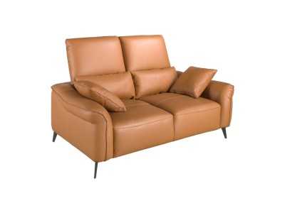 Modern design 2-seater sofa upholstered in genuine leather - AMAYA 2