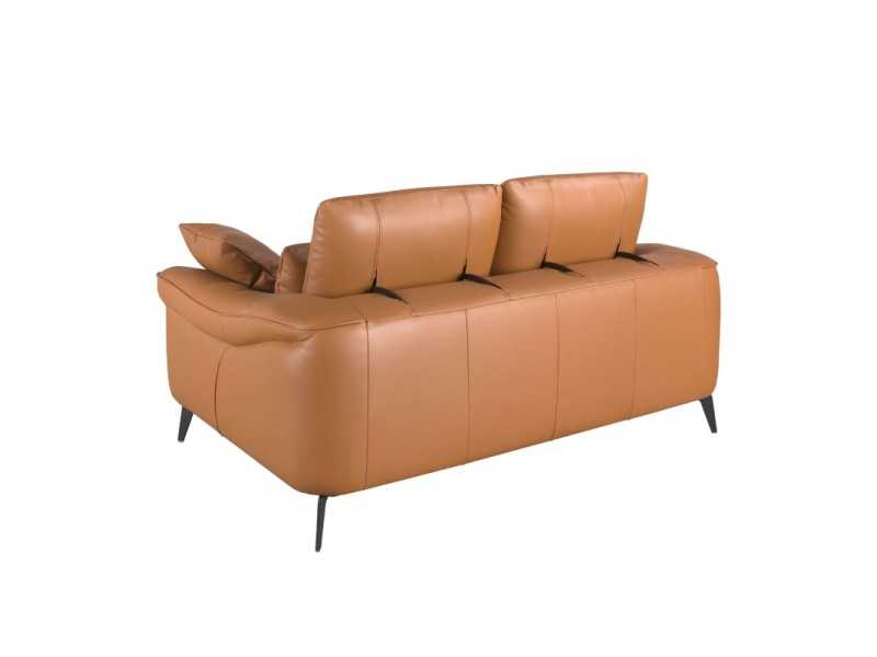 Canapé 2 places au design moderne, tapissé de cuir véritable - AMAYA 2