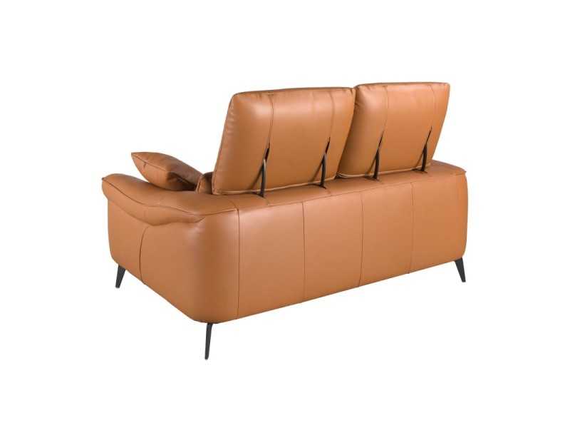 Modern design 2-seater sofa upholstered in genuine leather - AMAYA 2