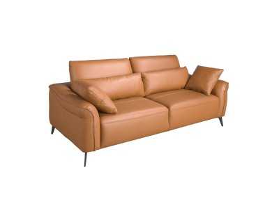 Modern design 3-seater sofa upholstered in genuine leather - AMAYA 3