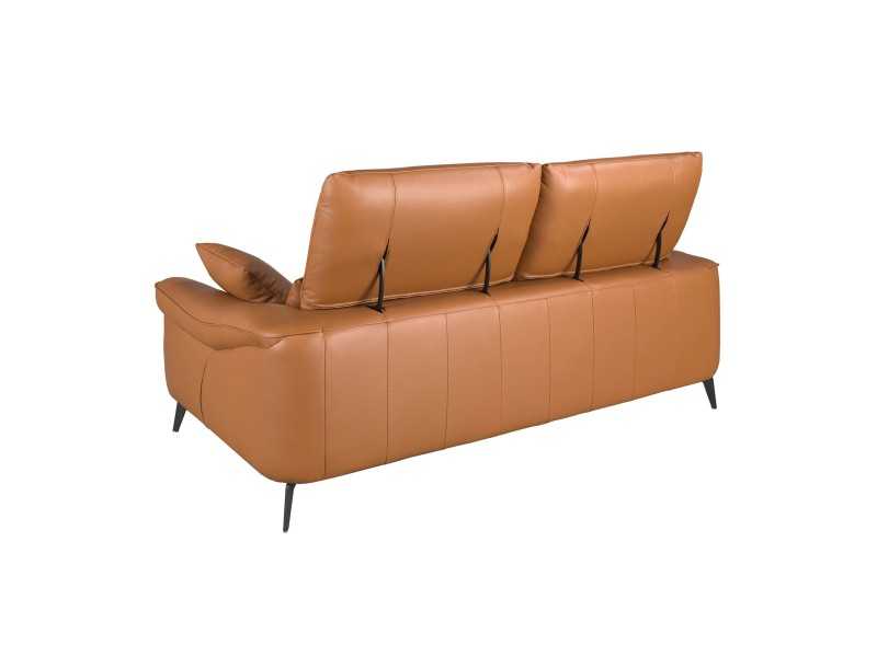 Modern design 3-seater sofa upholstered in genuine leather - AMAYA 3