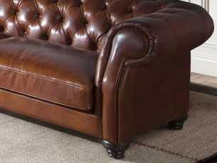 Classic design Chesterfield sofa upholstered in genuine leather - ARIZONA 2