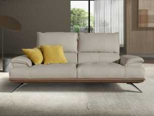 Modern design 3-seater sofa upholstered in genuine leather - ACUORE 3