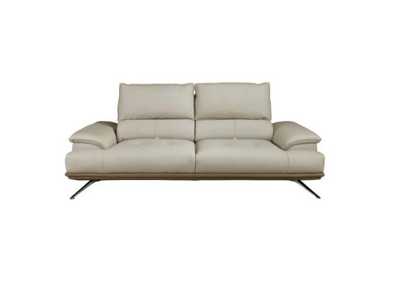 Modern design 3-seater sofa upholstered in genuine leather - ACUORE 3