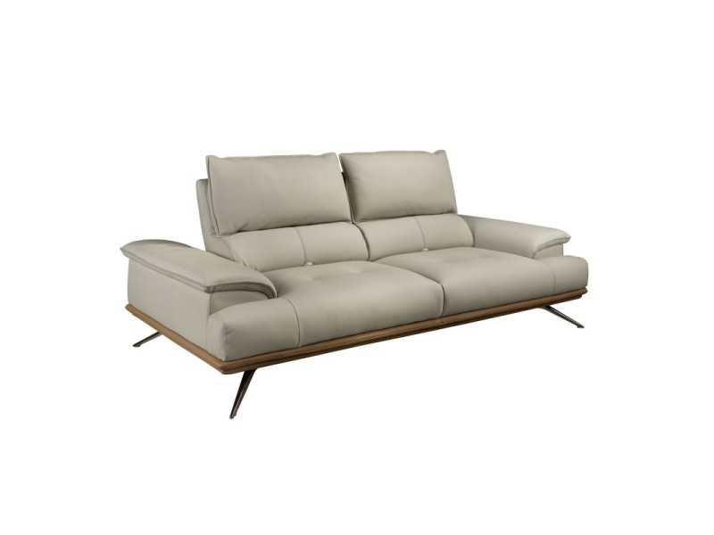 Modern design 3-seater sofa upholstered in genuine leather - ACUORE 3