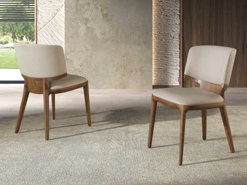 Chaise design en placage de noyer - ALEXANDRA NOGAL