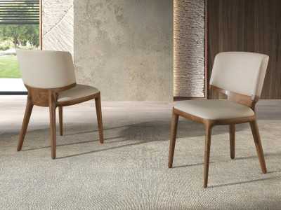 Silla de diseño en madera chapada de nogal - ALEXANDRA NOGAL