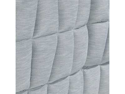 Modern design complete bed upholstered in fabric with stainless steel legs - DINA