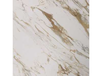 Consola ovalada chapada en nogal con tapa de mármol porcelánico - AAL Consola ovalada chapada en nogal con tapa de mármol porcelánico - AAL