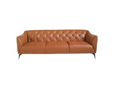 Canapé Chesterfield 3 places tapissé de cuir véritable - BATH 3