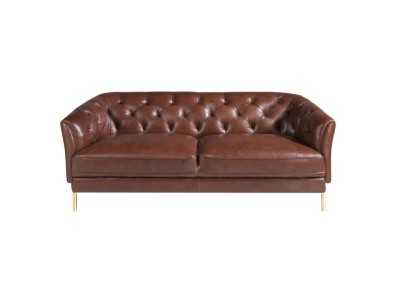2-seater Chesterfield sofa upholstered in genuine leather - LIVERPOOL 2