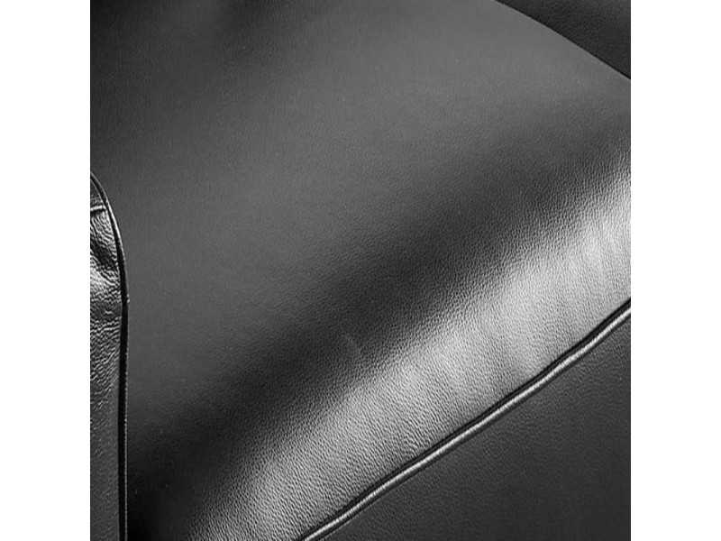 2-seater vintage-style sofa upholstered in genuine black-colored leather - DERBY 2NG