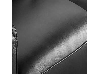 2-seater vintage-style sofa upholstered in genuine black-colored leather - DERBY 2NG