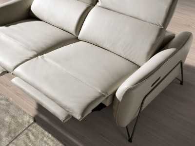 Modern design 2-seater relax sofa upholstered in genuine leather - ARVID 2