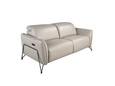 Canapé relax 2 places au design moderne, tapissé de cuir véritable - ARVID 2