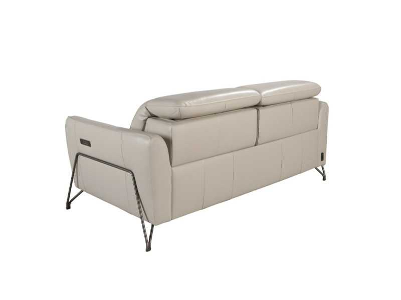 Canapé relax 2 places au design moderne, tapissé de cuir véritable - ARVID 2