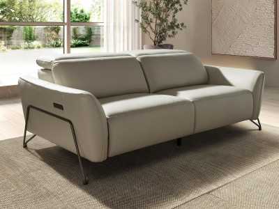 Canapé relax 3 places au design moderne, tapissé de cuir véritable - ARVID 3