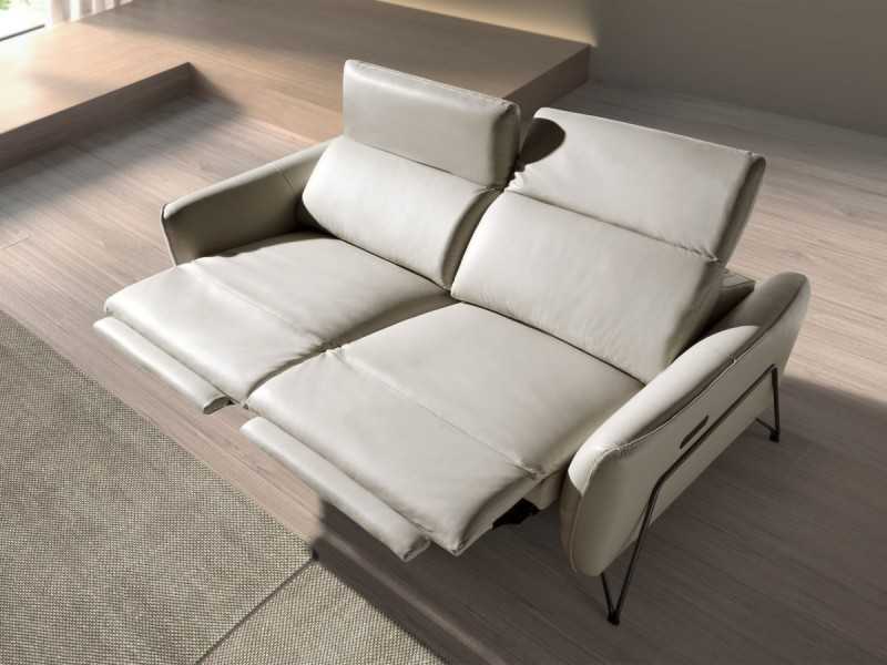 Modern design 3-seater relax sofa upholstered in genuine leather - ARVID 3