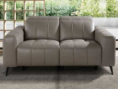 Sofá relax de 2 plazas tapizado en piel genuina - BARI 2