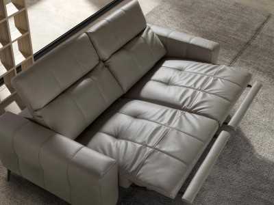 2-seater relax sofa upholstered in genuine leather - BARI 2