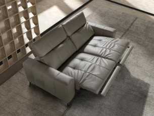 3-seater relax sofa upholstered in genuine leather - BARI 3 2