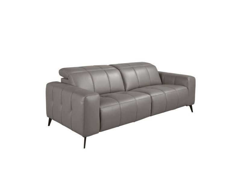 3-seater relax sofa upholstered in genuine leather - BARI 3