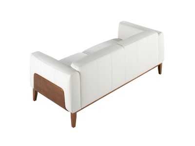 Canapé design tapissé en cuir véritable avec piètement en bois - VERDI BIANCO 3 Canapé design tapissé en cuir véritable avec piètement en bois - VERDI BIANCO 3