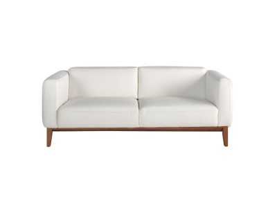 Canapé design tapissé en cuir véritable avec piètement en bois - VERDI BIANCO 3 Canapé design tapissé en cuir véritable avec piètement en bois - VERDI BIANCO 3